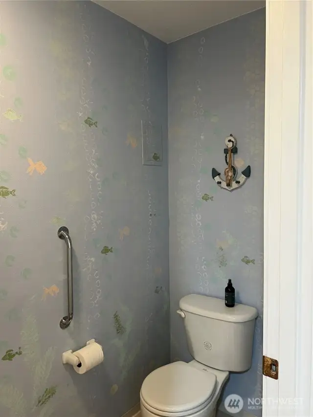 Bathroom with shower.