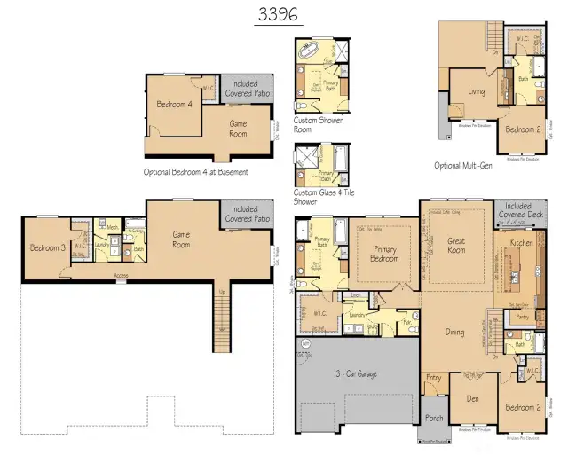 Choose 3 bedrroms, 4 bedrooms, or even multigenerational living!