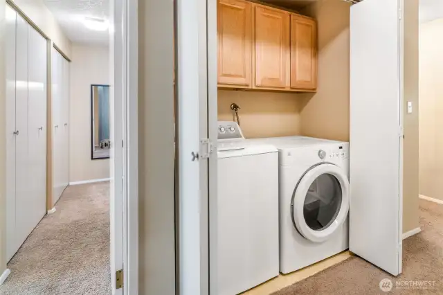 Full size in-unit washer and dryer
