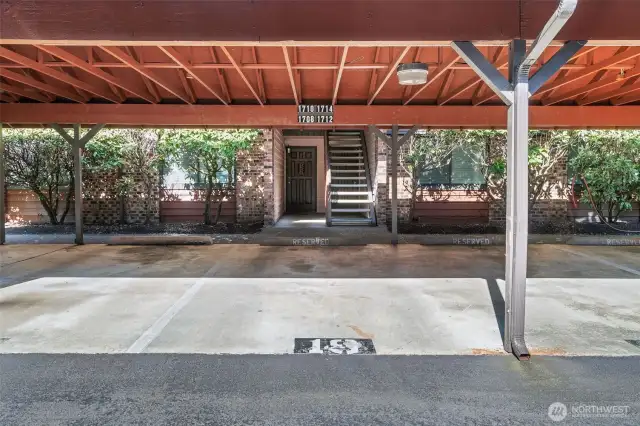 Covered parking right in front of home