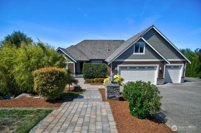 Paver pathway to the front door and private patio