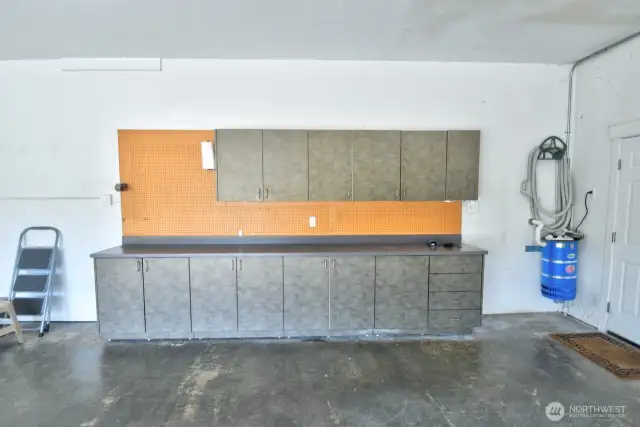 Work space included in the 3 bay garage