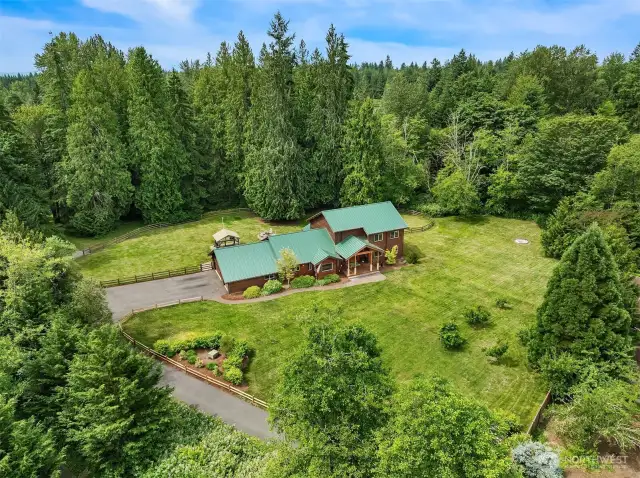 Aerial view of home.