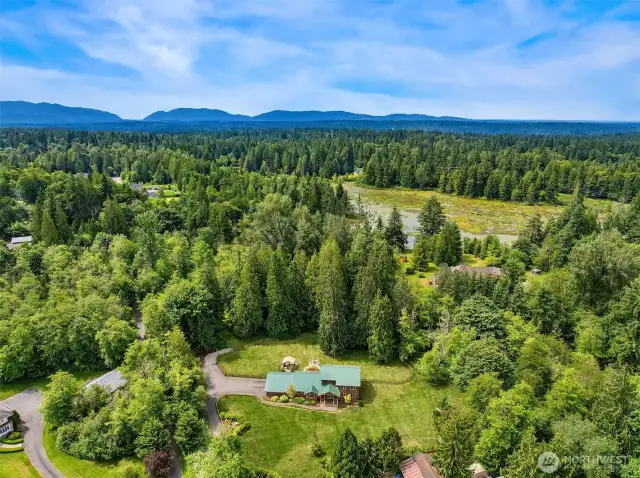 Aerial view of home.