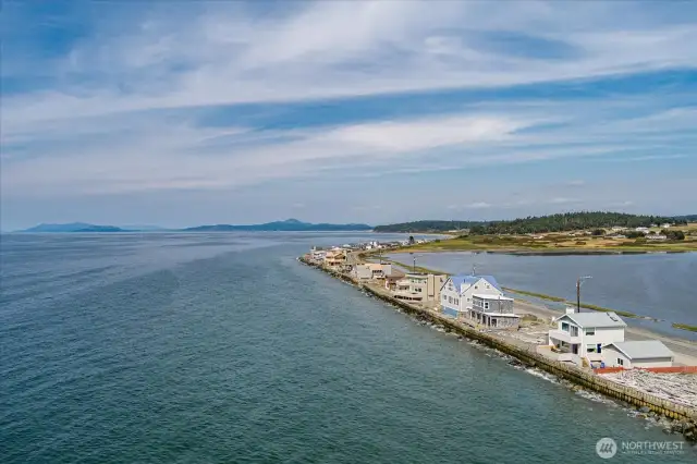 Miles and Miles both directions of sandy beaches, when the tide is out a little. Only 1/2 mile North is Joseph Whidbey state park where you can explore forest and wet land trails.