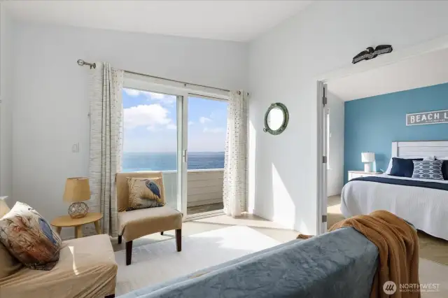 Viewing the upper deck through the upstairs family room