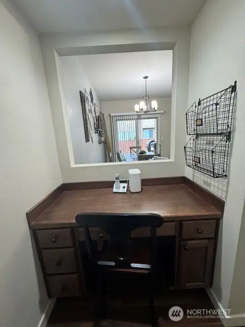 Convenient built in desk