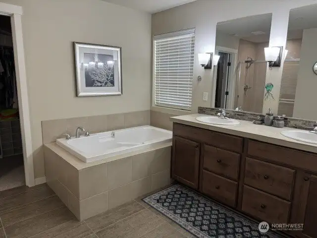 Primary full bath with soaking tub