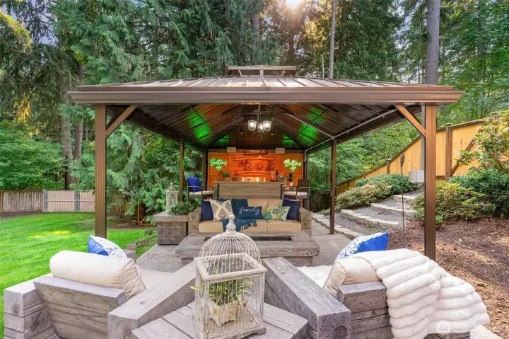 New outdoor kitchen is perfect for gatherings.