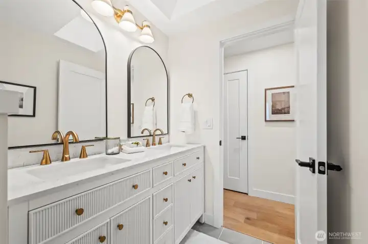 Double vanity in hall bath