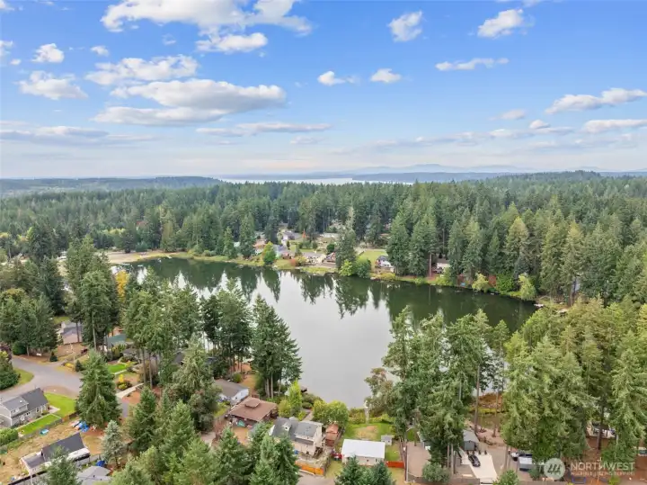 Aerial of lake
