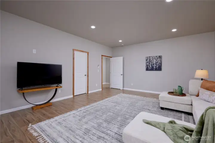 Largest Suite staged as an Entertainment room