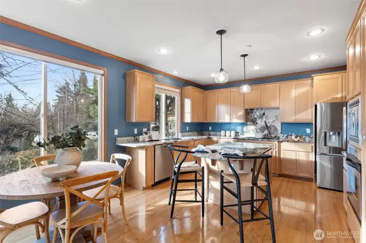 Kitchen with Eating Space and Built-In Desk Area