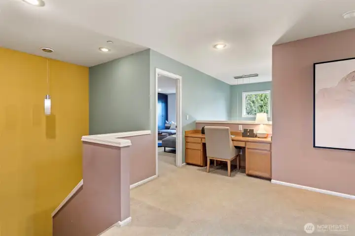 Landing with Built-In Desk Area