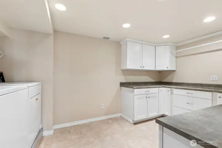 Lower level laundry room.