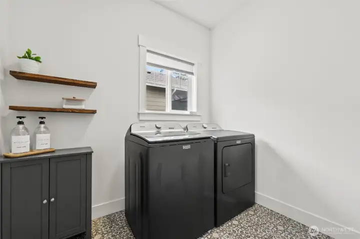 Cheery, roomy laundry room on the main floor
