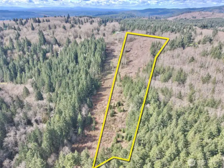 Overhead view with approximate boundaries in yellow