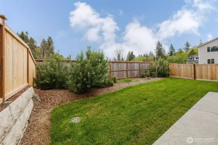 Backyard is a little more private without neighbors right behind you