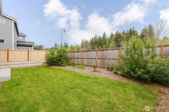 Backyard is a little more private without neighbors right behind you