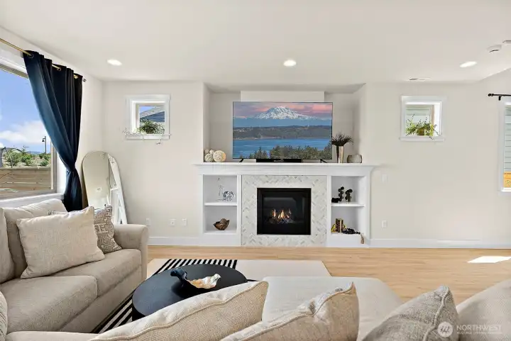 White painted wood wrapped window sills throughout