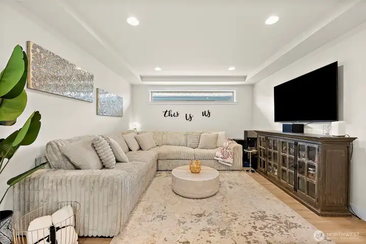 Yes, your large furniture will fit in this open space loft/bonus room.