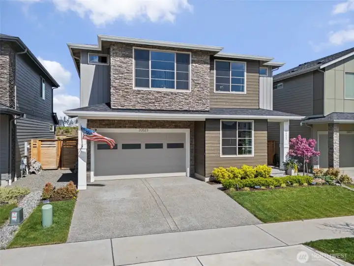 Neat as a pin, another view of the front of the home.
