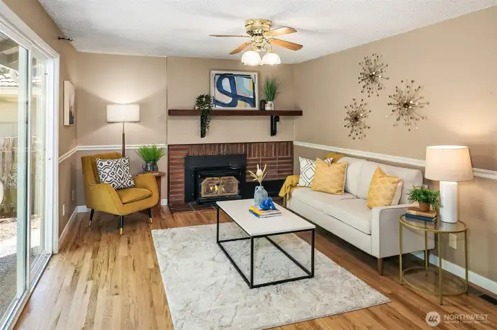 Family Room with wood burning insert~