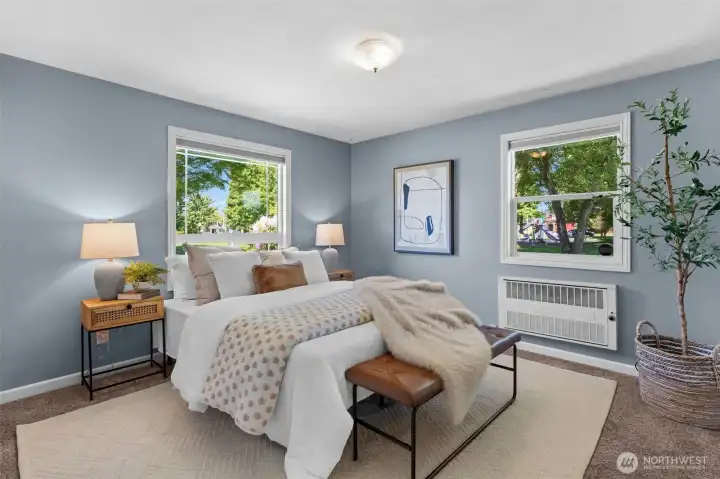 Bright, airy, and beautifully appointed. This exceptional primary bedroom welcomes you home in style.