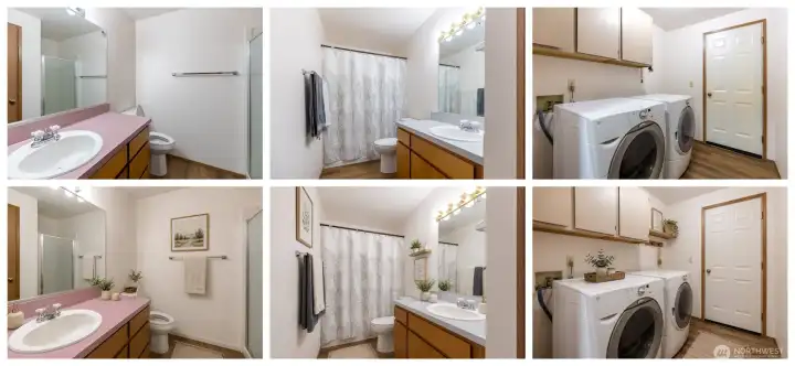 Bathrooms and laundry- virtually staged