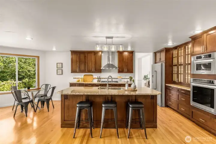 Remodeled chef's kitchen with custom Bellmont Cabinetry
