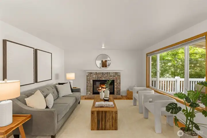 Family room with gas fireplace