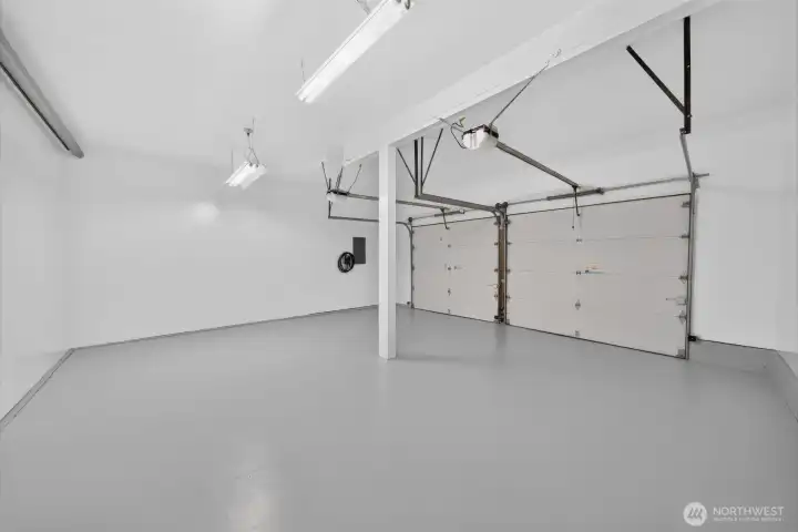 A fully finished and painted garage—including the floors—gives you a clean, polished space for parking, projects, storage, or whatever your life needs next.