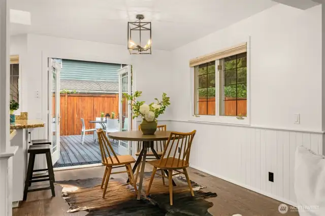 French doors to deck!
