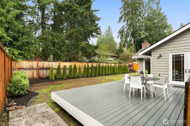Composite Deck that runs the length of the home.