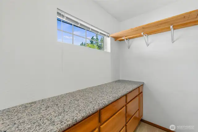 Built-ins in the primary closet