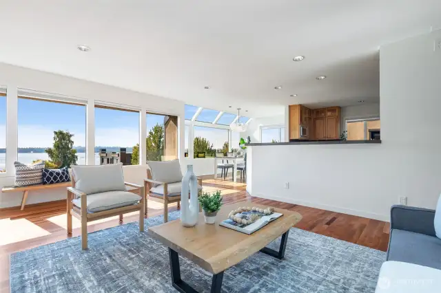 Spacious Living Room Opens to Kitchen & Dining for Entertaining