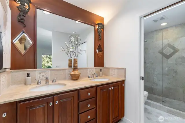 Dual Vanity w/ Peak-a-Boo View of Lake Washington
