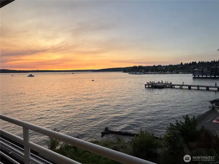 Sunsets like this, not filtered or fake sky.  This is real from your own condo!