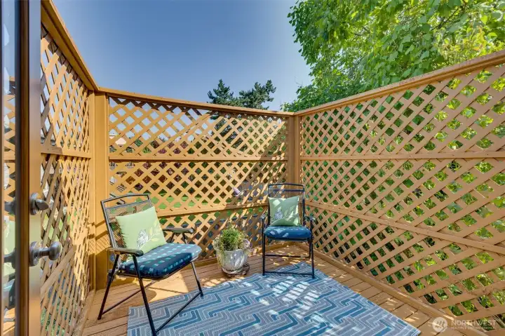 Private deck off primary bedroom