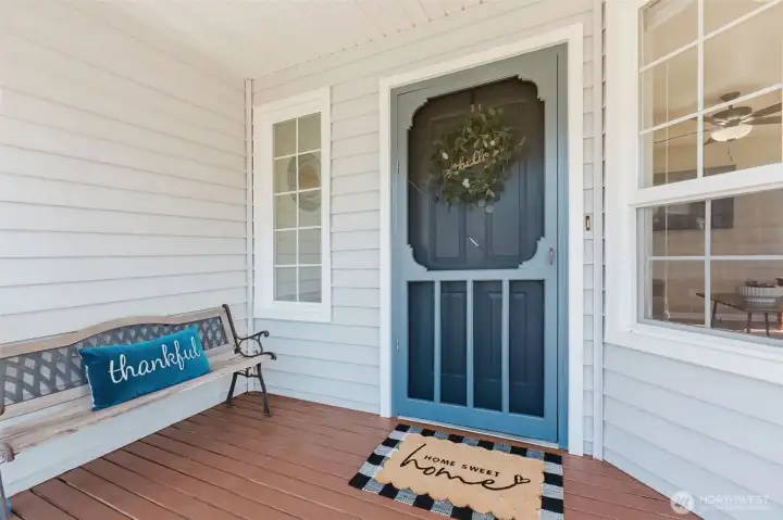 Darling covered front porch!