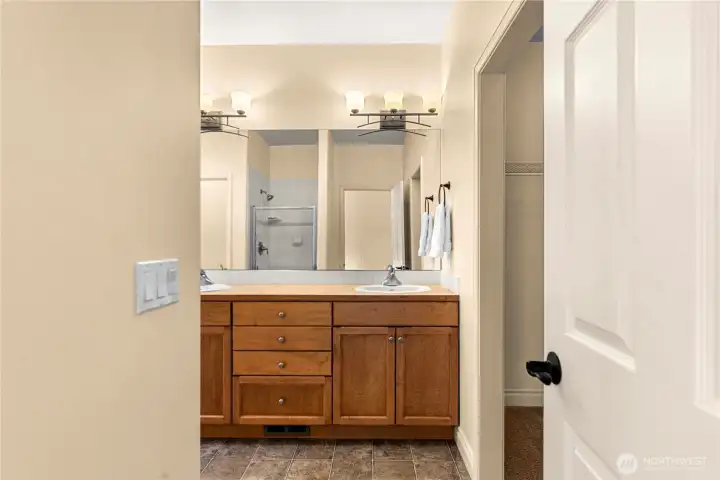 Into primary bath and primary closet
