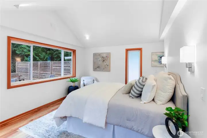 Peaceful outlook to back yard.