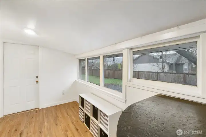 Covered back porch and laundry room