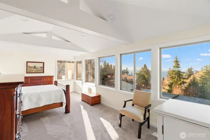 Spacious primary suite with views.