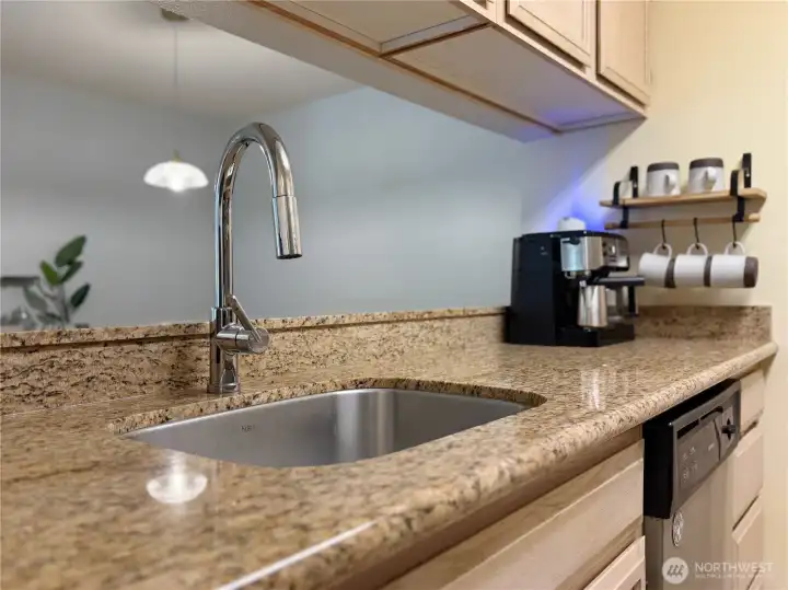 Granite counters with undermount sink