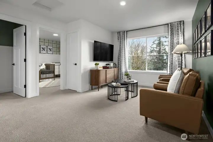 Bonus loft of model home. Finishes and features may vary.