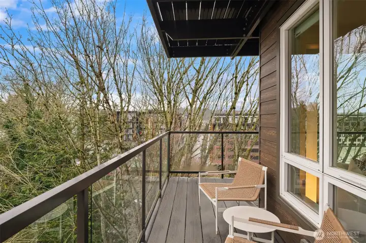 Enjoy fresh air and territorial views from your private deck.