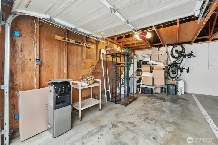 1 car individual garage-the garage is in a shared building with another space.