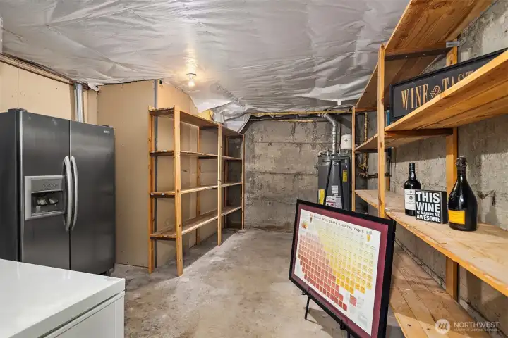 Unfinished space...wine cellar?"