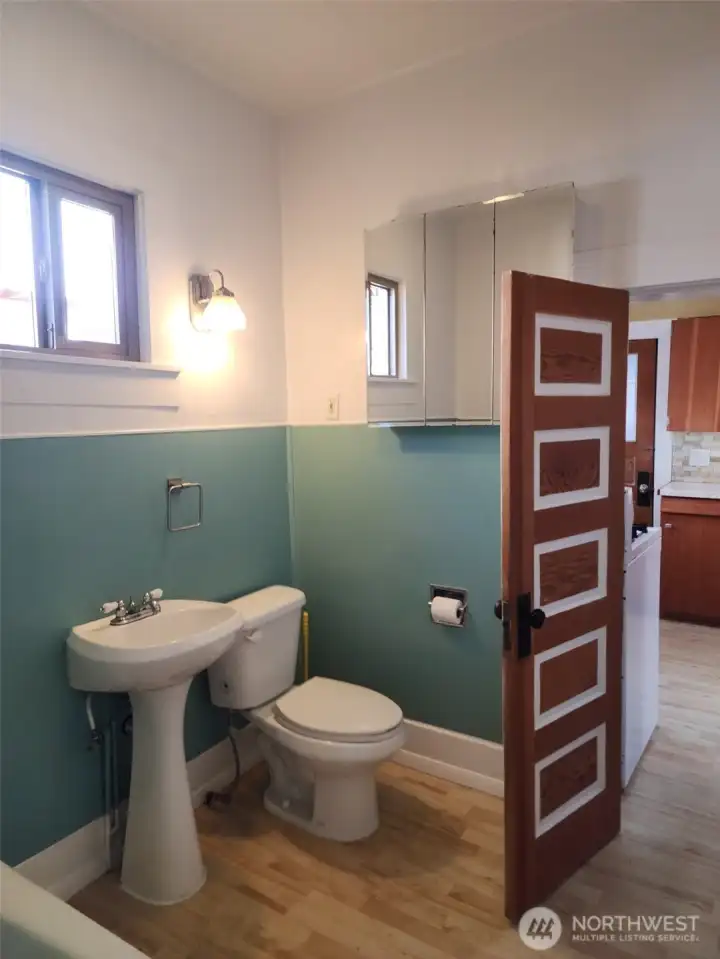 View of bathroom.